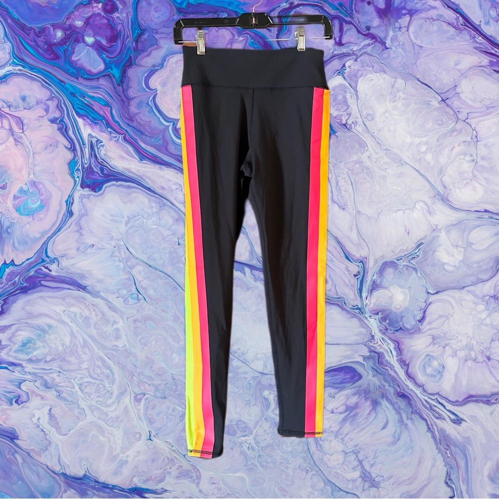 NWOT NY & Co High Waisted Rainbow Stripe Pocket Legging City Contour Size XS